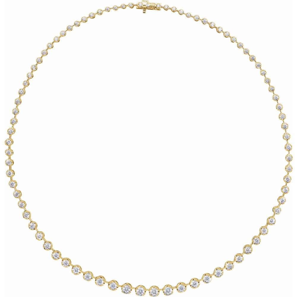 14K Yellow 6 3/4 CTW Lab-Grown Diamond Line 16" Necklace