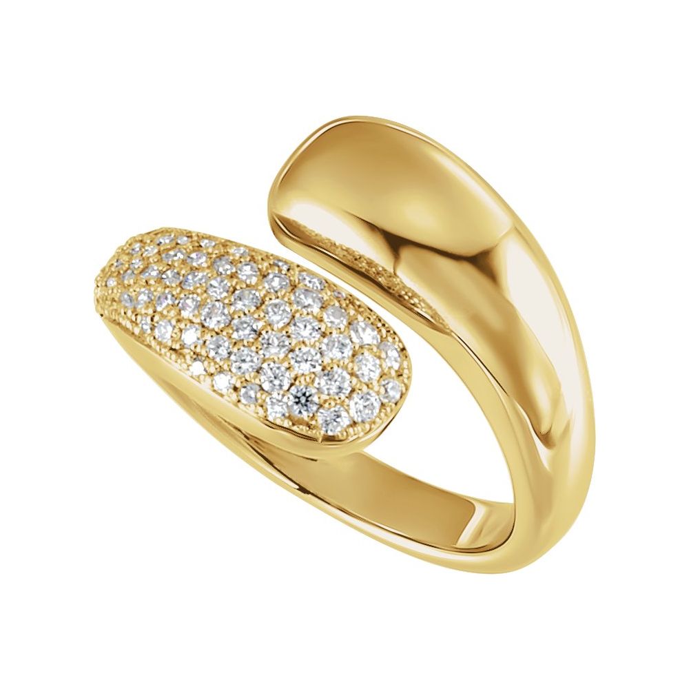 14K Yellow 1/2 CTW Natural Diamond Bypass Ring