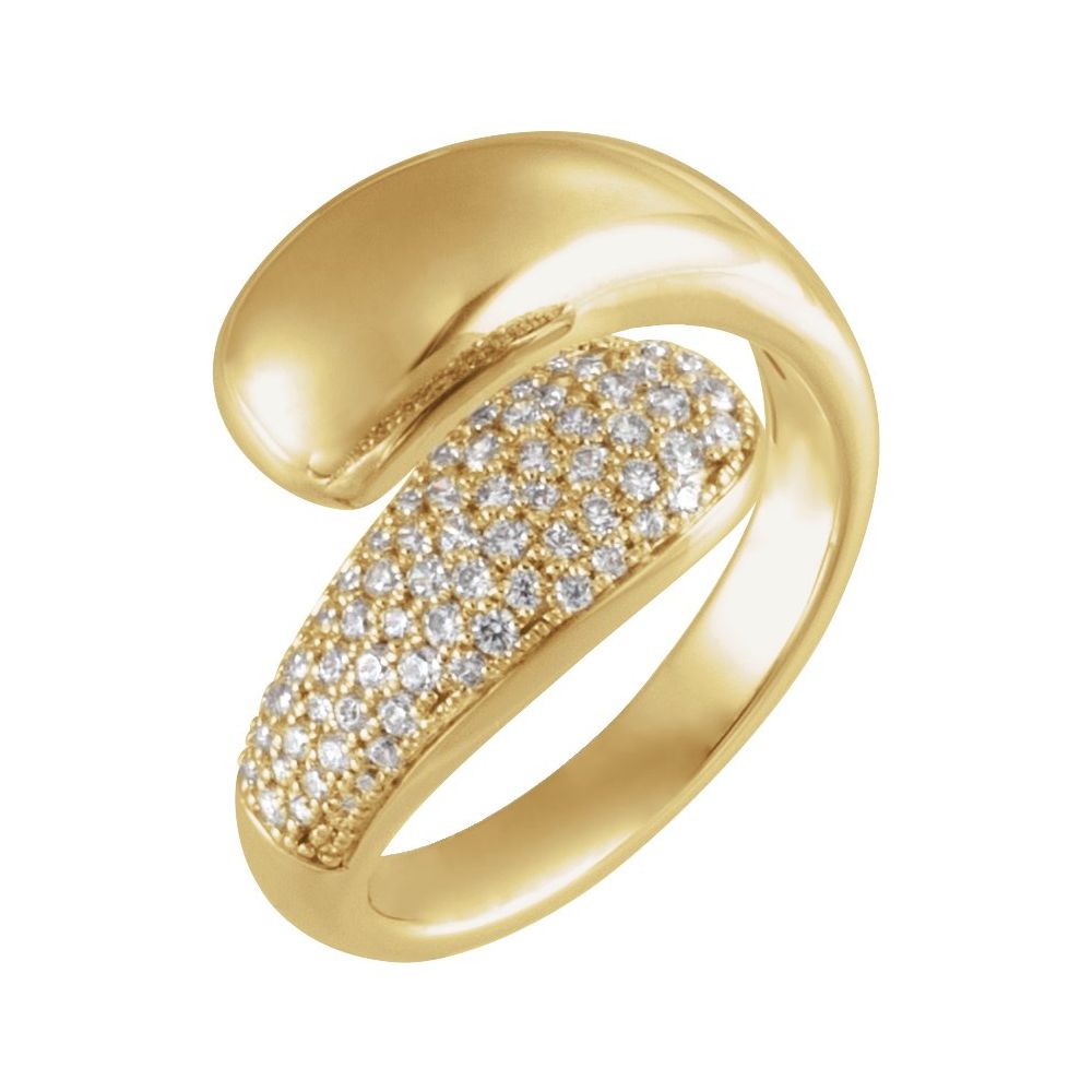 14K Yellow 1/2 CTW Natural Diamond Bypass Ring