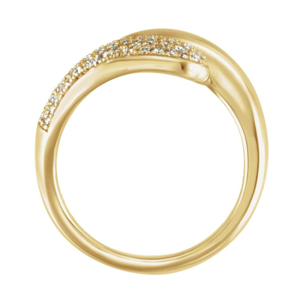 14K Yellow 1/2 CTW Natural Diamond Bypass Ring