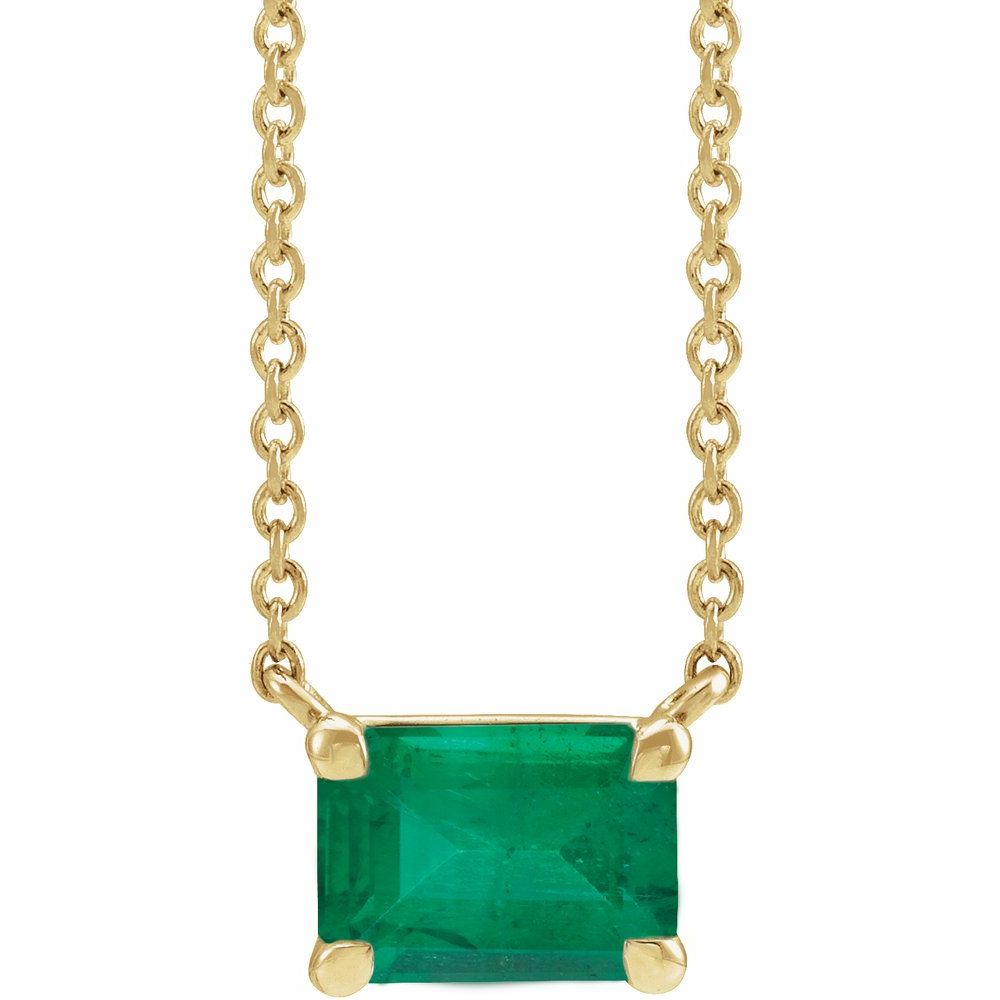 Yellow Lab-Grown Emerald 18" Necklace